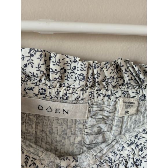 DOEN Farley Top in Cream Cottage Floral Print S - Picture 6 of 10